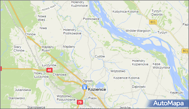 mapa Cudów, Cudów na mapie Targeo