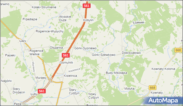 mapa Górki-Szewkowo, Górki-Szewkowo na mapie Targeo