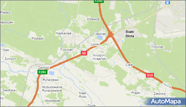 mapa Kruszyn Krajeński, Kruszyn Krajeński na mapie Targeo