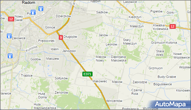 mapa Maków Nowy, Maków Nowy na mapie Targeo