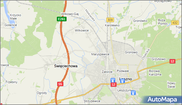 mapa Maryszewice, Maryszewice na mapie Targeo