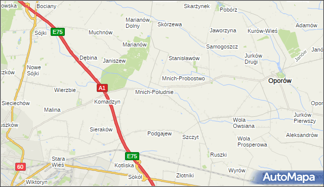 mapa Mnich-Ośrodek, Mnich-Ośrodek na mapie Targeo