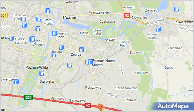 mapa Nowe Miasto gmina Poznań, Nowe Miasto gmina Poznań na mapie Targeo