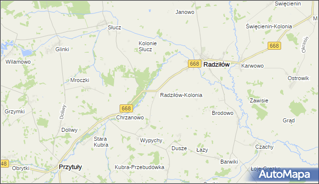 mapa Radziłów-Kolonia, Radziłów-Kolonia na mapie Targeo