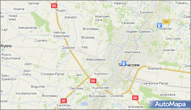 mapa Rozlazłów, Rozlazłów na mapie Targeo