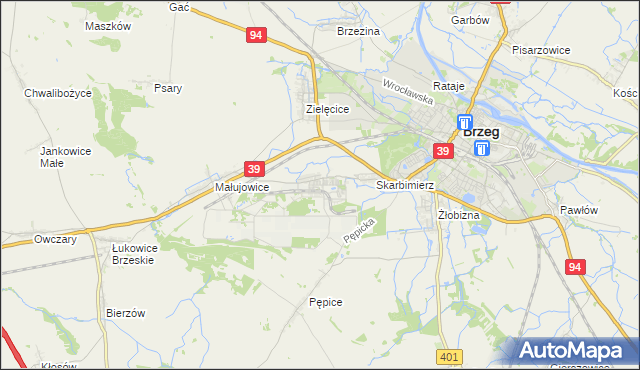 mapa Skarbimierz-Osiedle, Skarbimierz-Osiedle na mapie Targeo