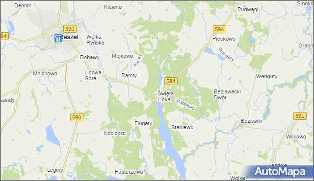 mapa Święta Lipka, Święta Lipka na mapie Targeo