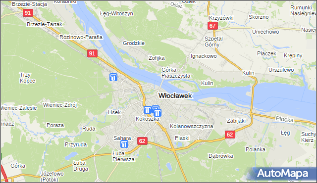 mapa Włocławka, Włocławek na mapie Targeo