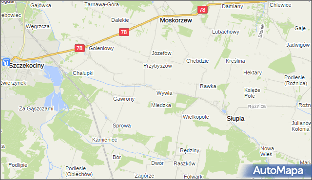 mapa Wywła, Wywła na mapie Targeo