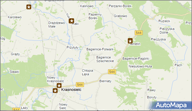 mapa Bagienice Szlacheckie, Bagienice Szlacheckie na mapie Targeo