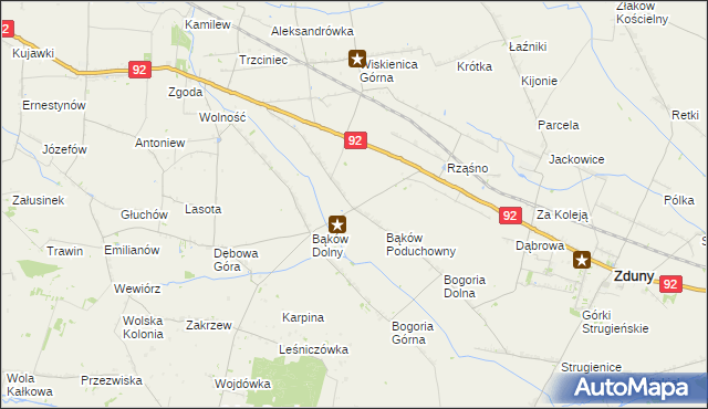 mapa Bąków Górny, Bąków Górny na mapie Targeo