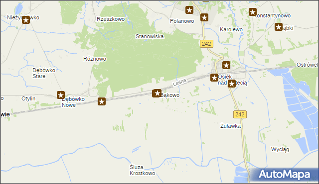 mapa Bąkowo gmina Wyrzysk, Bąkowo gmina Wyrzysk na mapie Targeo