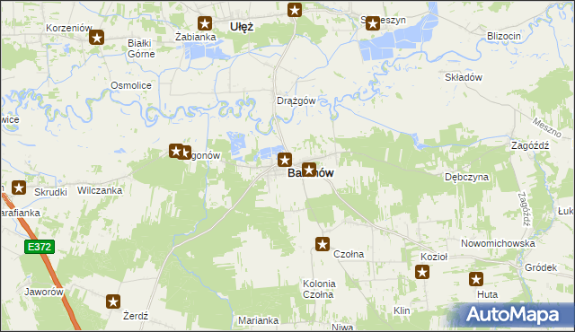 mapa Baranów powiat puławski, Baranów powiat puławski na mapie Targeo