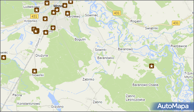 mapa Baranówko, Baranówko na mapie Targeo