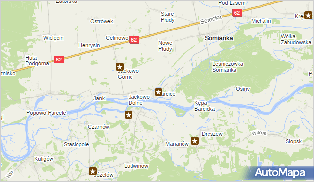 mapa Barcice gmina Somianka, Barcice gmina Somianka na mapie Targeo