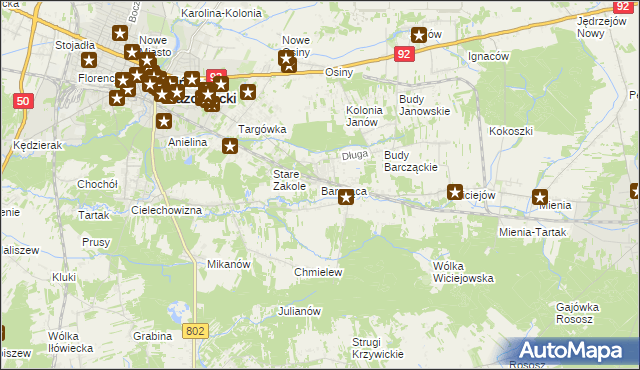 mapa Barcząca, Barcząca na mapie Targeo