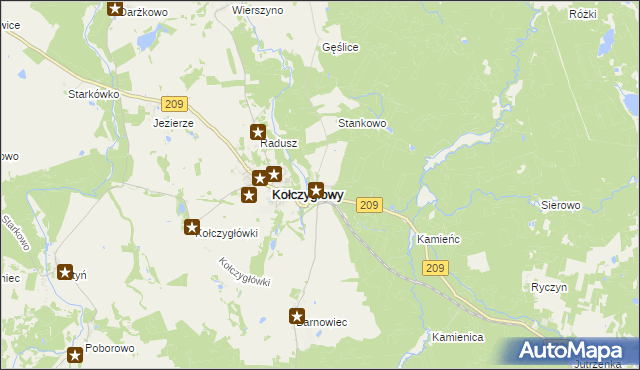 mapa Barnowo, Barnowo na mapie Targeo