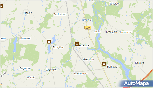 mapa Baszewice, Baszewice na mapie Targeo