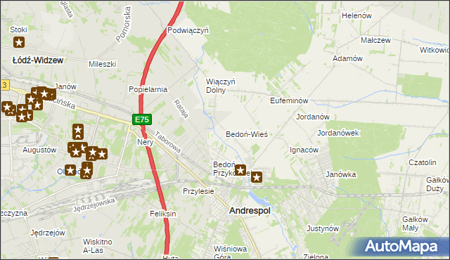 mapa Bedoń-Wieś, Bedoń-Wieś na mapie Targeo