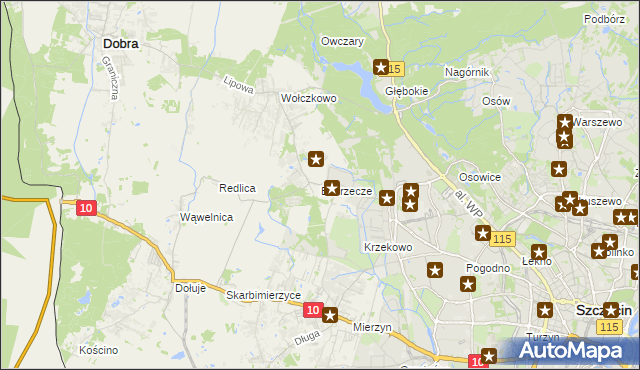 mapa Bezrzecze, Bezrzecze na mapie Targeo