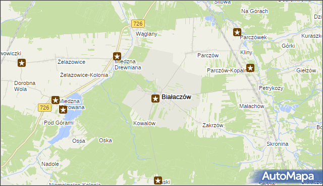 mapa Białaczów, Białaczów na mapie Targeo