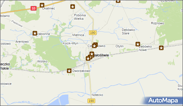 mapa Białośliwie, Białośliwie na mapie Targeo