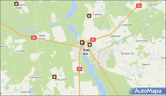 mapa Biały Bór powiat szczecinecki, Biały Bór powiat szczecinecki na mapie Targeo