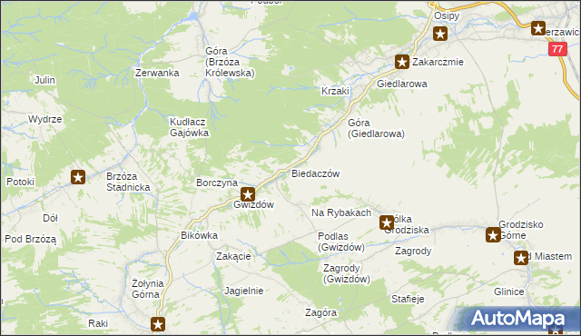 mapa Biedaczów, Biedaczów na mapie Targeo