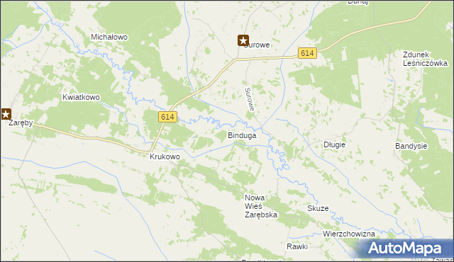 mapa Binduga gmina Chorzele, Binduga gmina Chorzele na mapie Targeo