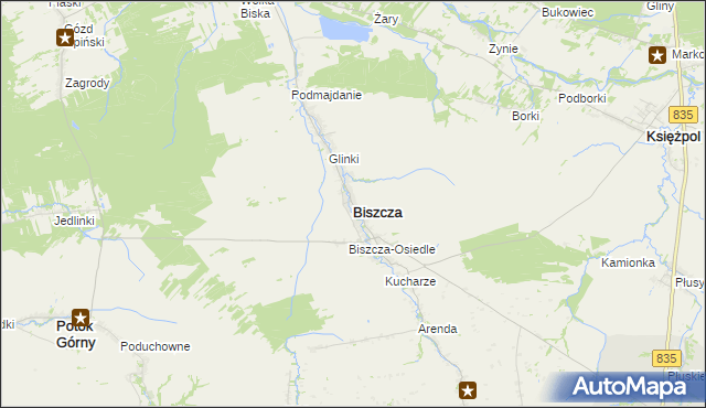 mapa Biszcza, Biszcza na mapie Targeo
