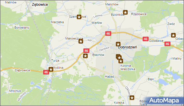 mapa Błachów, Błachów na mapie Targeo