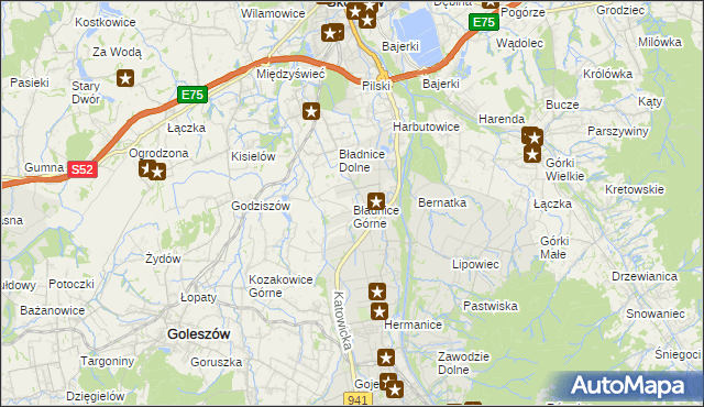 mapa Bładnice Górne, Bładnice Górne na mapie Targeo