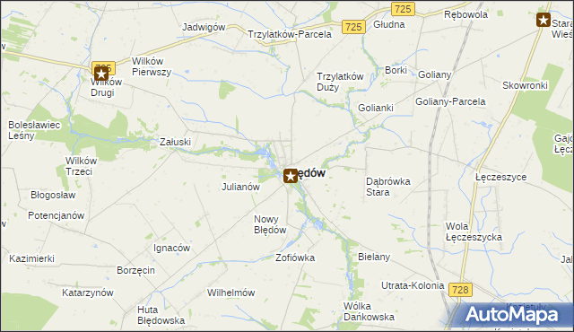 mapa Błędów powiat grójecki, Błędów powiat grójecki na mapie Targeo