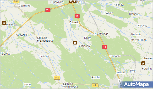 mapa Bledzianów, Bledzianów na mapie Targeo