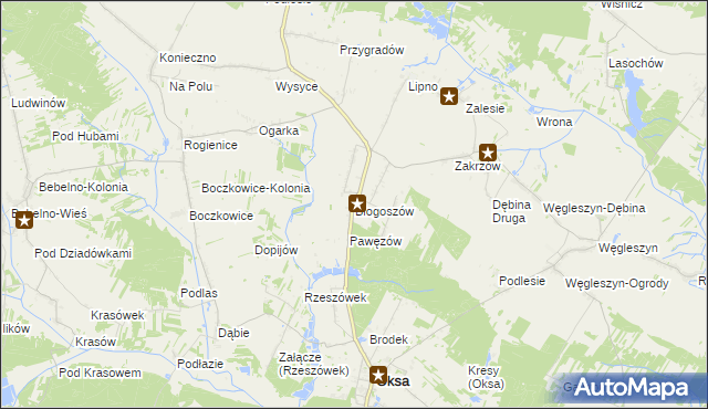 mapa Błogoszów, Błogoszów na mapie Targeo