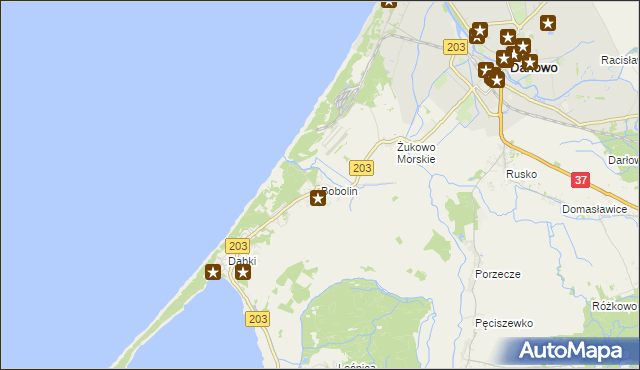 mapa Bobolin gmina Darłowo, Bobolin gmina Darłowo na mapie Targeo