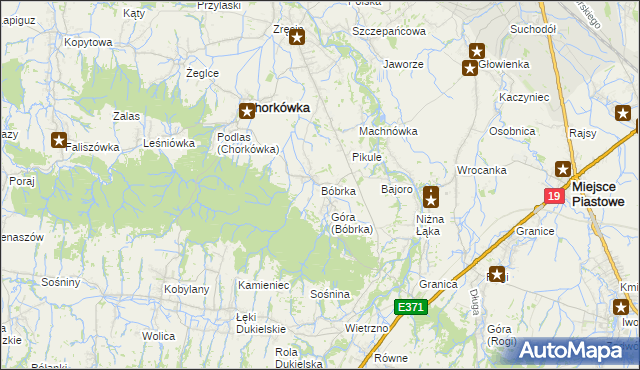 mapa Bóbrka gmina Chorkówka, Bóbrka gmina Chorkówka na mapie Targeo