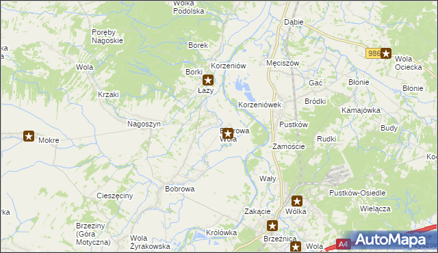 mapa Bobrowa Wola, Bobrowa Wola na mapie Targeo