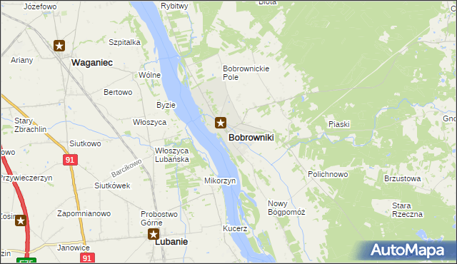 mapa Bobrowniki powiat lipnowski, Bobrowniki powiat lipnowski na mapie Targeo