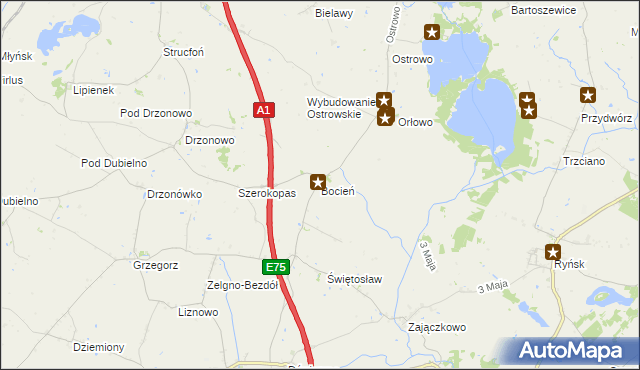 mapa Bocień, Bocień na mapie Targeo