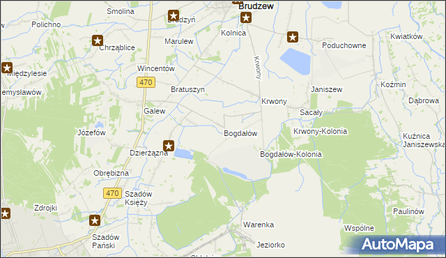 mapa Bogdałów, Bogdałów na mapie Targeo