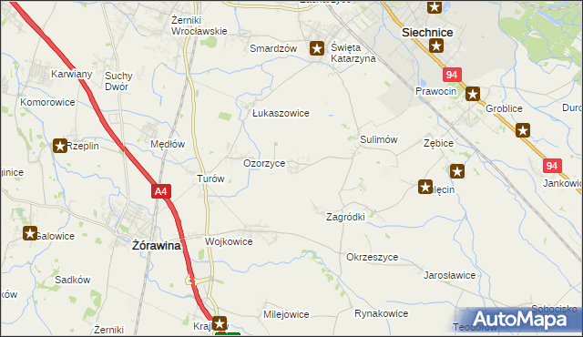 mapa Bogusławice gmina Siechnice, Bogusławice gmina Siechnice na mapie Targeo