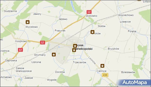 mapa Borek Wielkopolski, Borek Wielkopolski na mapie Targeo