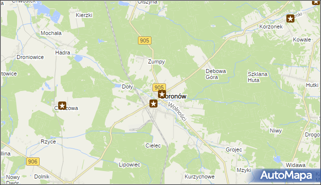 mapa Boronów, Boronów na mapie Targeo