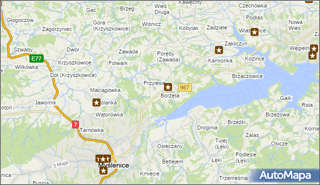 mapa Borzęta, Borzęta na mapie Targeo