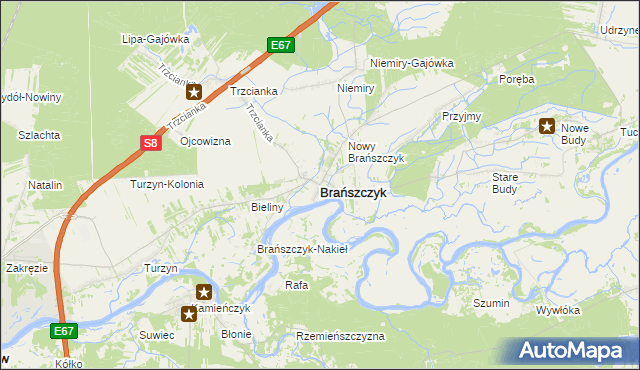 mapa Brańszczyk, Brańszczyk na mapie Targeo