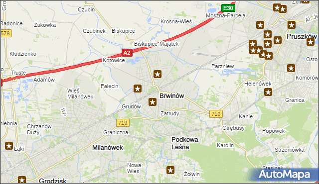 mapa Brwinów, Brwinów na mapie Targeo