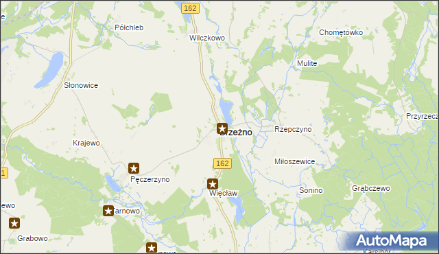 mapa Brzeżno, Brzeżno na mapie Targeo