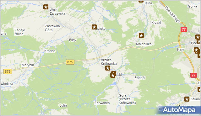 mapa Brzóza Królewska, Brzóza Królewska na mapie Targeo