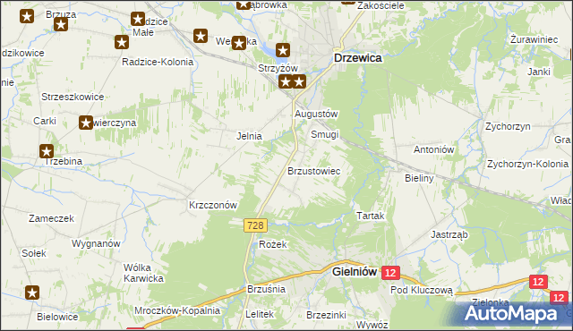 mapa Brzustowiec, Brzustowiec na mapie Targeo